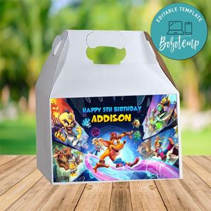 Crash Bandicoot Gable Box Digital File Printable Instant Download