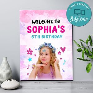 Nastya Birthday Welcome Sign Digital File Printable Instant Download