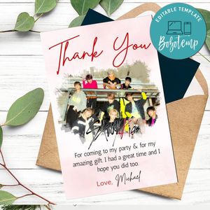 Stray Kids Thank You Card Customizable Template To Print At Home Instant Download