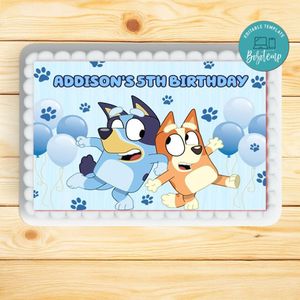 Bluey Sheet Cake Template Printable Instant Download