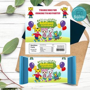 Shimajiro Candy bar Label Customizable Template Instant Download