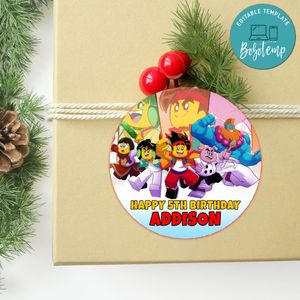 Monkie kid Circle Sticker Template Customizable to Print at Home Instant Download