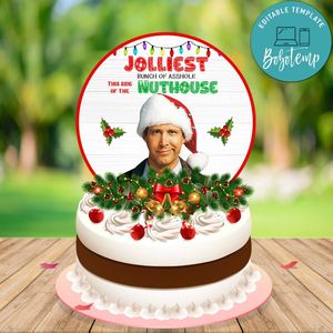 Jolliest Bunch Cake Topper Template Printable Instant Download