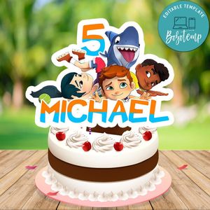 Sharkdog Cake Topper Template Printable Instant Download