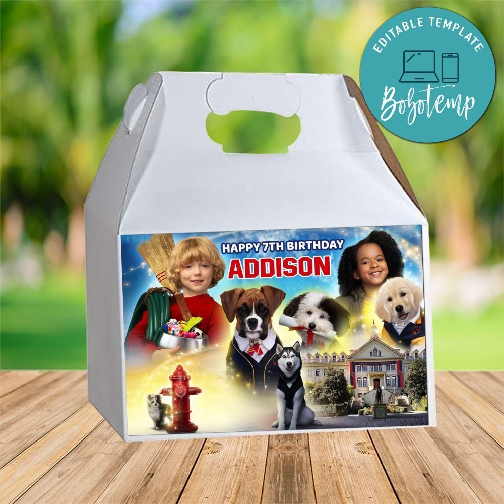 Pup Academy Gable Box Digital File Printable Instant Download