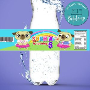 Chip and potato Bottle Label Birthday Water Bottle Label Template to Print at Home Instant Download