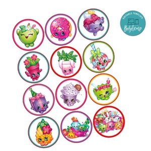 Shopkins Cupcake Toppers Template Printable Instant Download