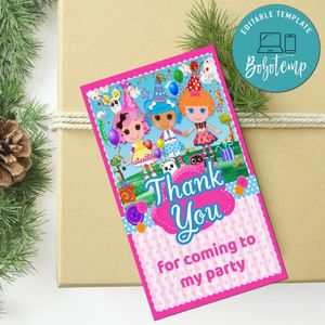 Lalaloopsy Thank You Tag Customizable Template To Print At Home Instant Download