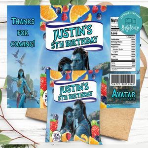Avatar The Way Of Water Birthday Party Fruit Snack Bag Digital File Printable Instant Download