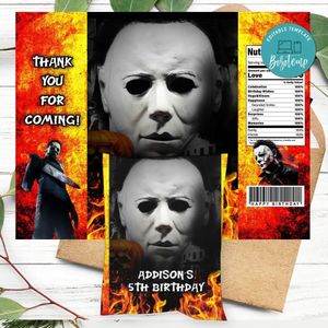 Michael Myers Birthday Party Chip Bag Digital File Printable Instant Download
