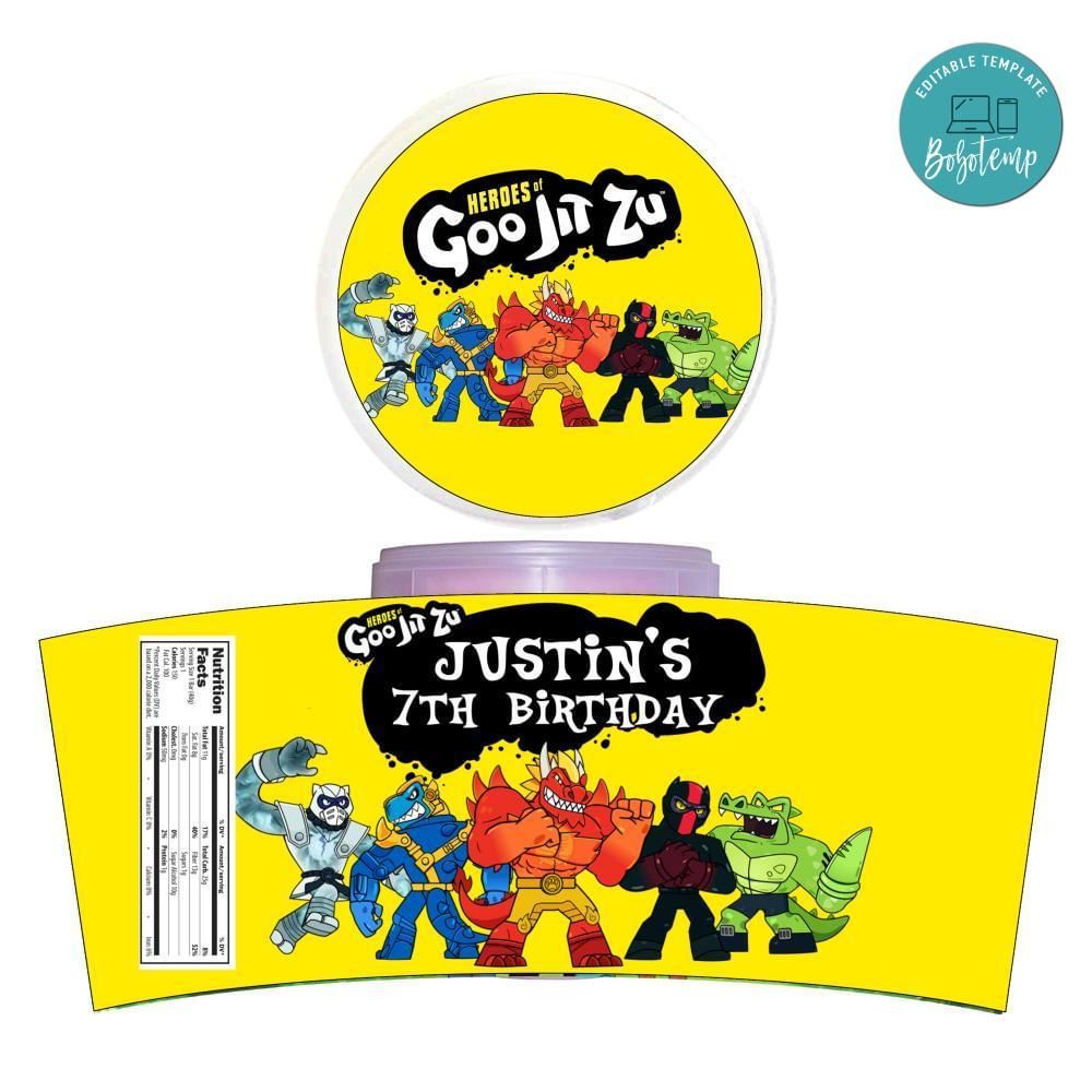 Goo Jit Zu Cotton Candy Label Template To Print At Home Instant Download