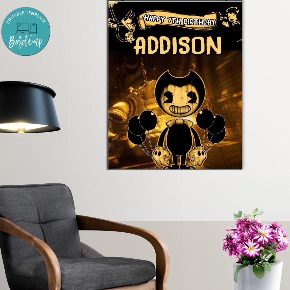 Bendy And The Ink Machine Welcome Home Reaction Bendy And The Ink Machine Birthday Welcome Sign Digital File Printable