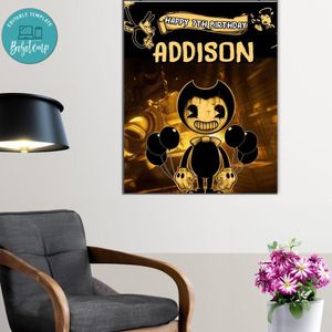 Bendy And The Ink Machine Birthday Poster Digital File Printable Instant Download