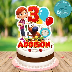 Pat the Dog Cake Topper Template Printable Instant Download