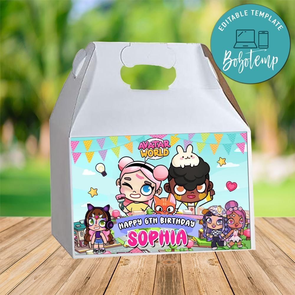 Avatar World Gable Box Digital File Printable Instant Download