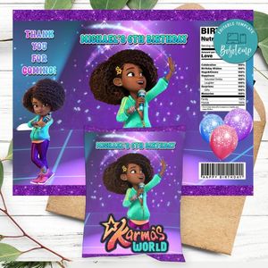 Karma's world Birthday Chip Bag Digital File Printable Instant Download