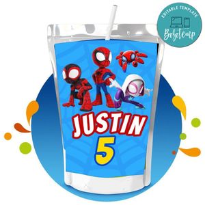 Spidey and his amazing friends Capri Sun Birthday Labels Digital File Printable Instant Download
