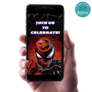 Spider's Shadow Video Invitation Digital Template Customizable Instant Download