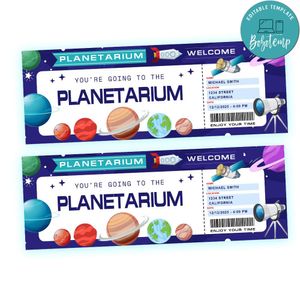 Planetarium Voucher Ticket Invite Customizable Template Instant Download