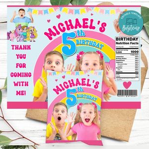 Diana and roma Birthday Chip Bag Digital File Printable Instant Download