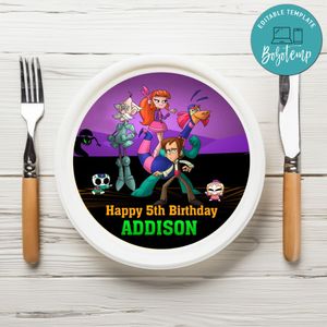 Legend Quest Birthday Plate Template Customizable To Print At Home Instant Download