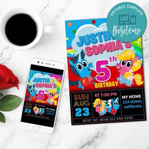 Corn And Peg Birthday Mobile Invite Customizable Template Instant Download