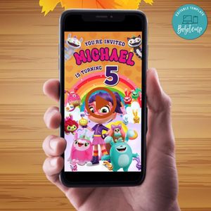 Abby Hatcher Birthday Video Invitation Digital Template Customizable Instant Download