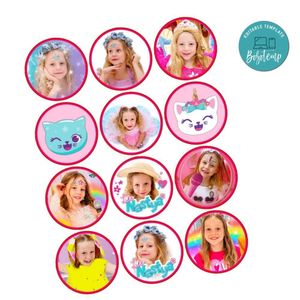 Nastya Cupcake Toppers Template Printable Instant Download