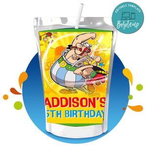 Asterix and obelix Capri Sun Birthday Label Digital File Printable Instant Download
