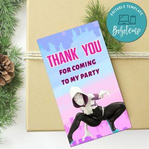 Gwen Thank You Tag Customizable Template To Print At Home Instant Download