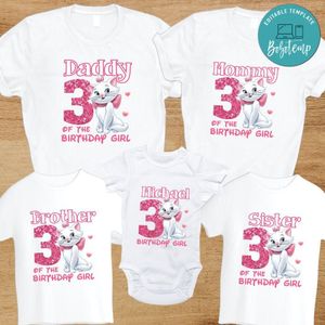 Marie Kitten Family Birthday Vacation T-Shirt