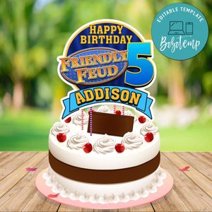 Friendly Feud Cake Topper Template Printable Instant Download