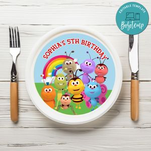 Bichikids Birthday Plate Template Customizable To Print At Home Instant Download