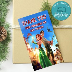 The Stolen Princess Thank You Tag Customizable Template To Print At Home Instant Download