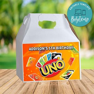 Uno Gable Box Digital File Printable Instant Download