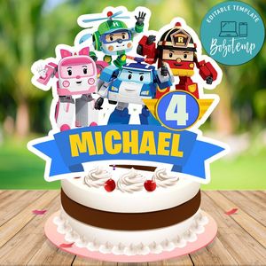 Robocar poli Cake Topper Template Printable Instant Download