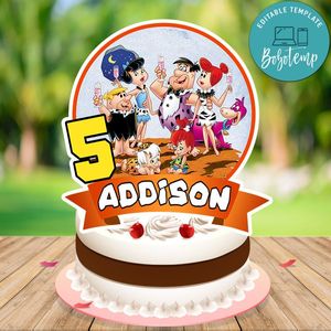 Flintstone Cake Topper Template Printable Instant Download