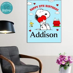 Snoopy Birthday Poster Digital File Printable Instant Download