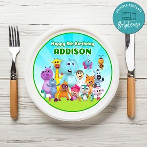 Reino Infantil Birthday Plate Template Customizable To Print At Home Instant Download