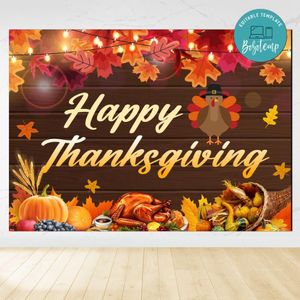Thanksgiving Dinner Backdrop Digital File Template Instant Download