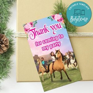 Spirit Riding Thank You Tag Customizable Template To Print At Home Instant Download