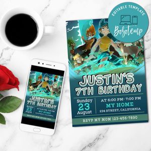 Wakfu Birthday Flyer Customizable Template to Print at Home Instant Download