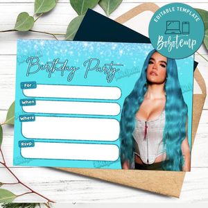 Karol g fill in blank Invitation Customizable Template to Print at Home Instant Download