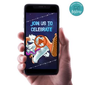 Luffy gear 5 Birthday Video Invitation Digital Template Customizable Instant Download