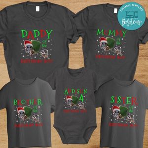 Alien Xmas Family Birthday Party T-Shirt