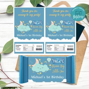 Dream Big Little One Rice Krispies Treats Template Printable Instant Download