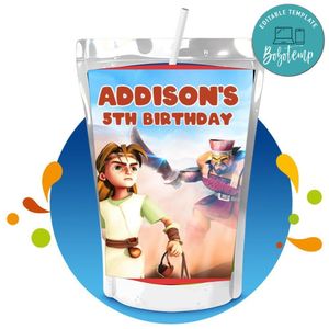 A Giant Adventure Capri Sun Birthday Label Digital File Printable Instant Download