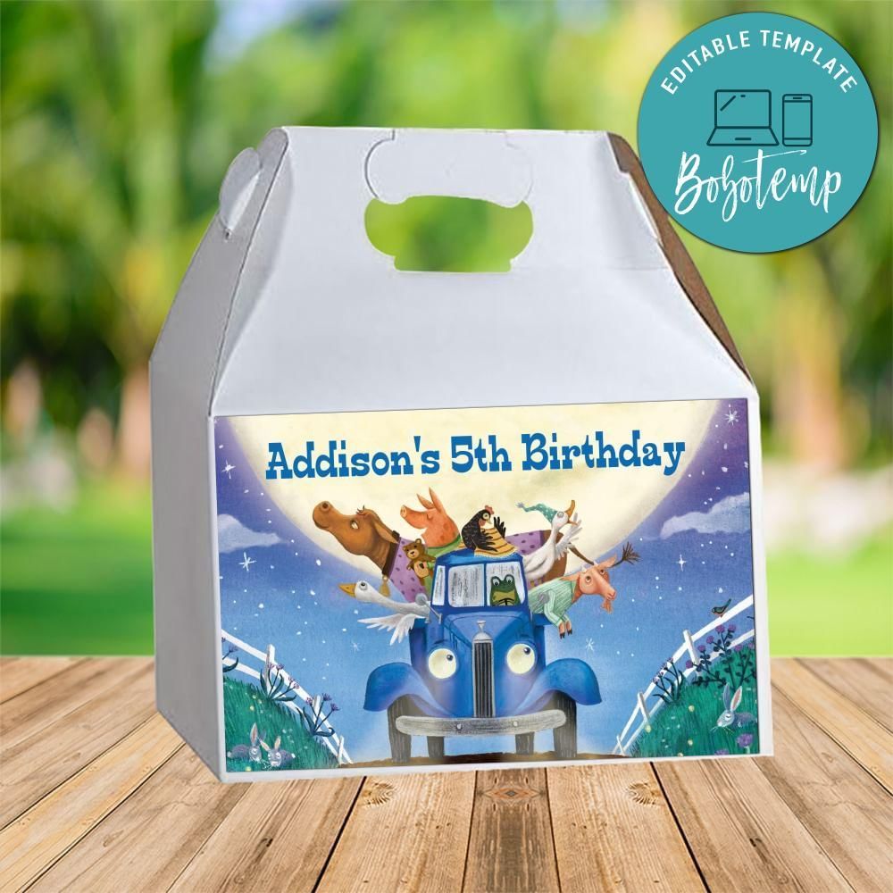 Little Blue Truck Gable Box Digital File Printable Instant Download