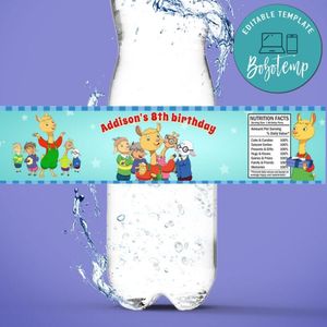 Beat bugs Birthday Water Bottle Label Template to Print at Home Instant Download