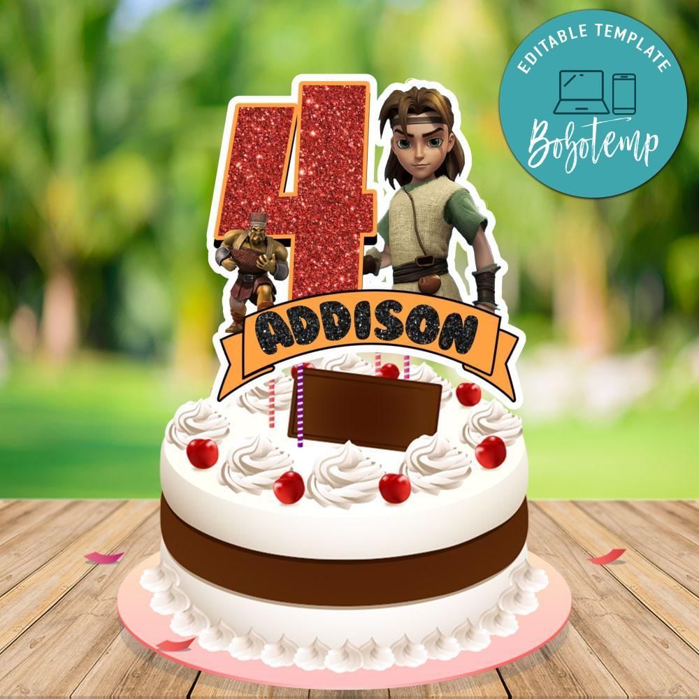 A Giant Adventure Cake Topper Template Printable Instant Download